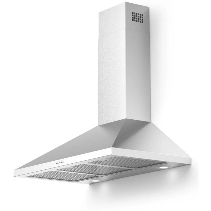 Forte BRAVO36 Wall Mount Range Hood with 4-Speed/600 CFM Blower, Electronic Pus