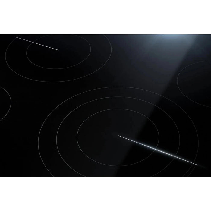 JennAir Black Floating Glass Series JED3430GB 30 Inch Electric Cooktop with 4 Element Burners, Ceramic Glass Surface, Dual-Choice™ Element, JX3™ Downdraft Ventilation System, DuraFinish® Glass Protection, Die-Cast Metal Knobs