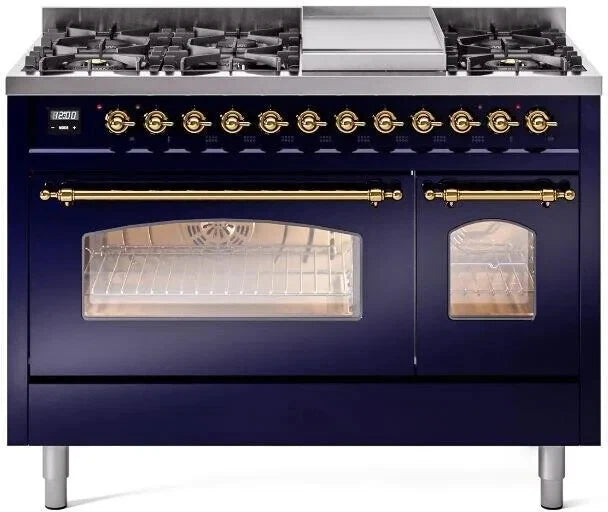 Ilve Nostalgie II Collection UP48FNMPMBGLP 48 Inch Freestanding Dual Fuel Range