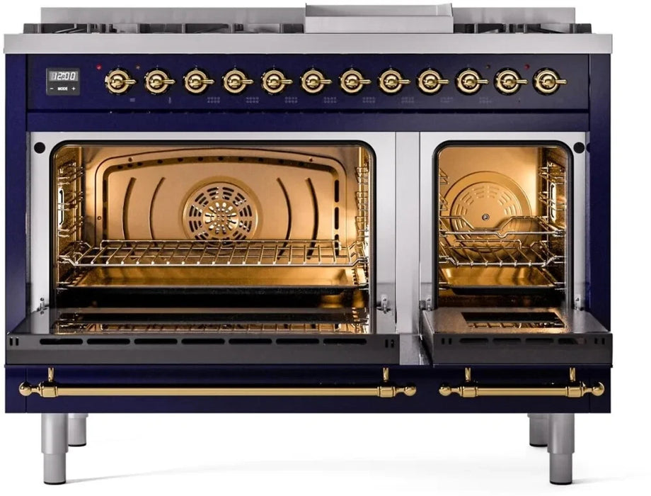 Ilve Nostalgie II Collection UP48FNMPMBGLP 48 Inch Freestanding Dual Fuel Range