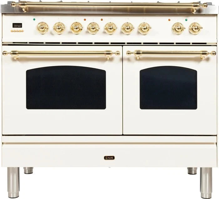 Ilve Nostalgie Collection UPDN100FDMPA 40 Inch Freestanding Dual Fuel Range wit