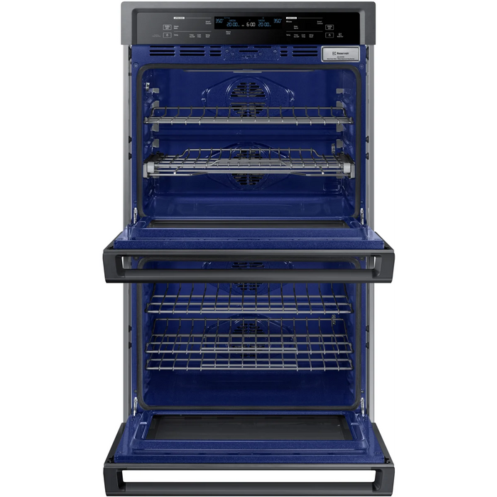 Samsung NV51K6650DG 30 Inch Electric Double Wall Oven with 5.1 cu. ft. Capacity, Steam Cook, Dual Convection, Rapid Preheat, Delay Bake, Electronic Touch Display, Wi-Fi Enabled Temperature Probe and Hybrid Self Clean: Black Stainless Steel