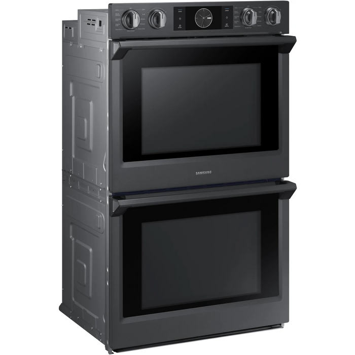 Samsung NV51K7770DG 30 Inch Electric Double Wall Oven with 10.2 cu. ft. Capacity, Steam Cook, Flex Duo with Smart Divider for 3 Separate Temperature Zones, Dual Convection, Rapid Preheat, Wi-Fi Probe and Soft Close Door: Black Stainless Steel