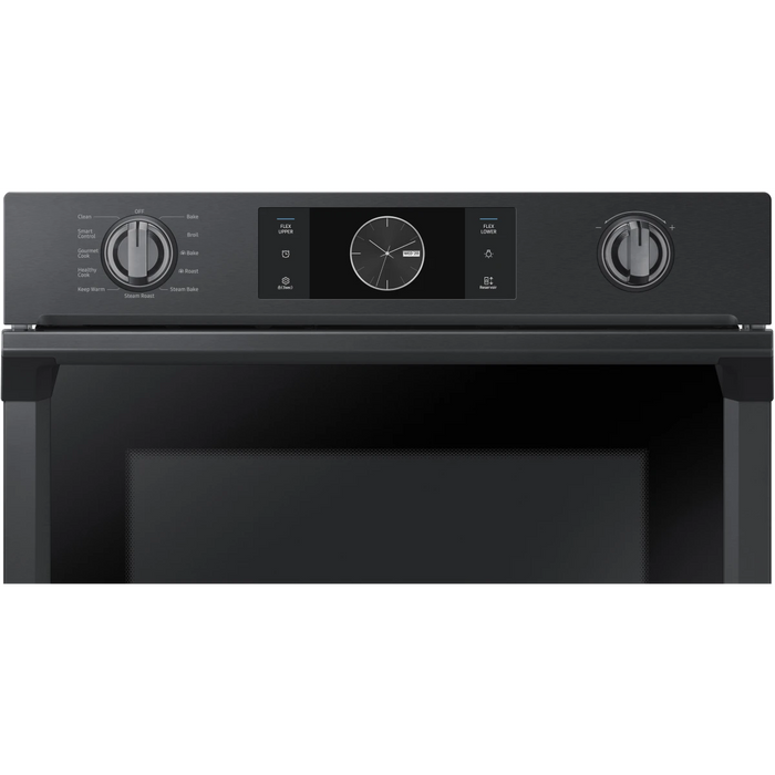 Samsung NV51K7770SG 30 Inch Wall Oven with 5.1 cu. ft. Capacity, Steam Cook, Flex Duo with Smart Divider for 2 Separate Temperature Zones, Convection, Rapid Preheat, Combination Digital/Analog Controls, Wi-Fi, Probe and Sabbath Mode: Black Stainless Steel