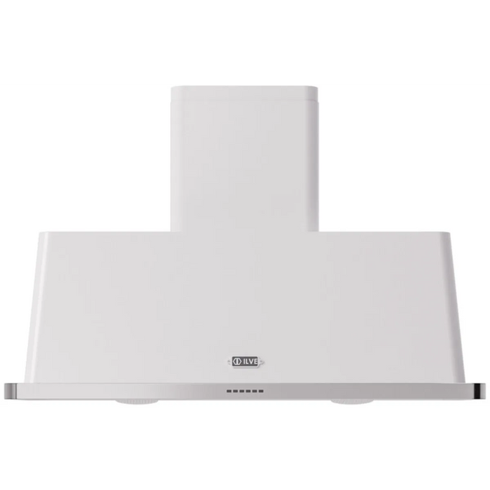 Ilve Majestic Collection UAM120WH 48 Inch Wall Mount Range Hood with 4-Speed/600 CFM Blower, Push Button Control, Halogen Lighting and Dishwasher-Safe Mesh Filter: White