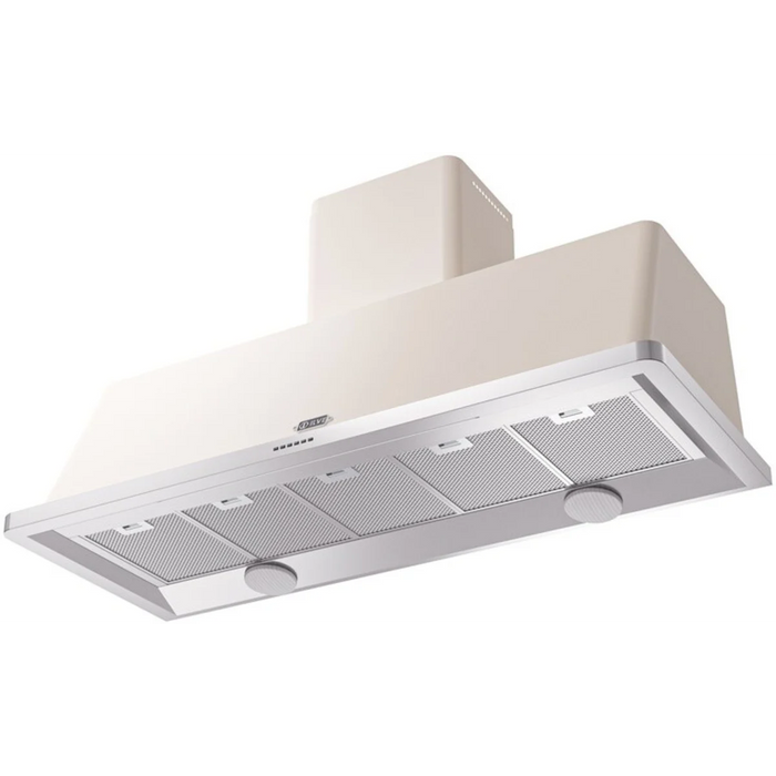 Ilve Majestic Collection UAM150AW 60 Inch Wall Mount Range Hood with 4-Speed/600 CFM Blower, Push Button Control, Halogen Lighting, and Dishwasher-Safe Mesh Filter: Antique White