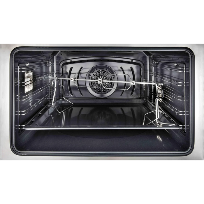 Ilve Majestic II Collection UMI09NS3WHP 36 Inch Freestanding Electric Induction Range with 5 Elements, 3.5 Cu. Ft. Capacity, Warming Drawer, Self-Clean, and Fast Pre-Heat: White, Copper Trim