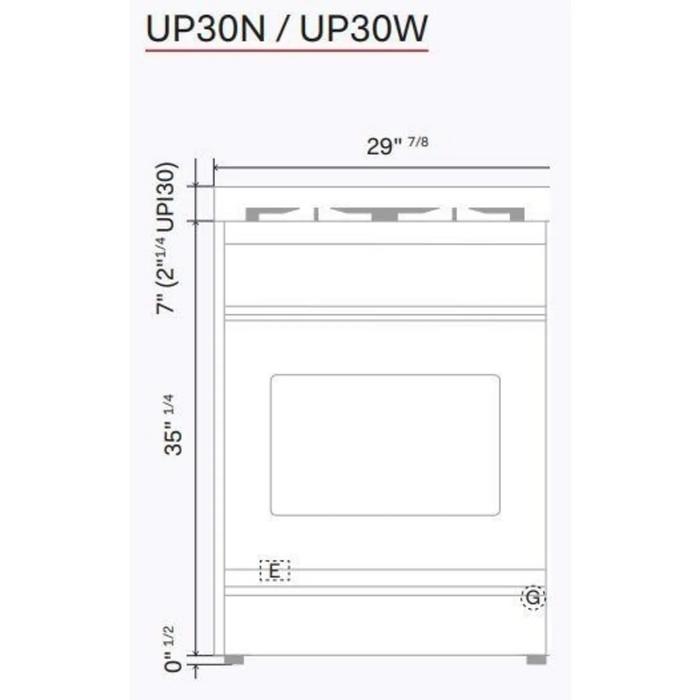 Ilve Nostalgie II Collection UP30NMPSSC 30 Inch Freestanding Dual Fuel Range with 5 Sealed Burners, 4 cu. ft. Oven Capacity, Storage Drawer, and Quick Start: Stainless Steel, Chrome Trim - NG