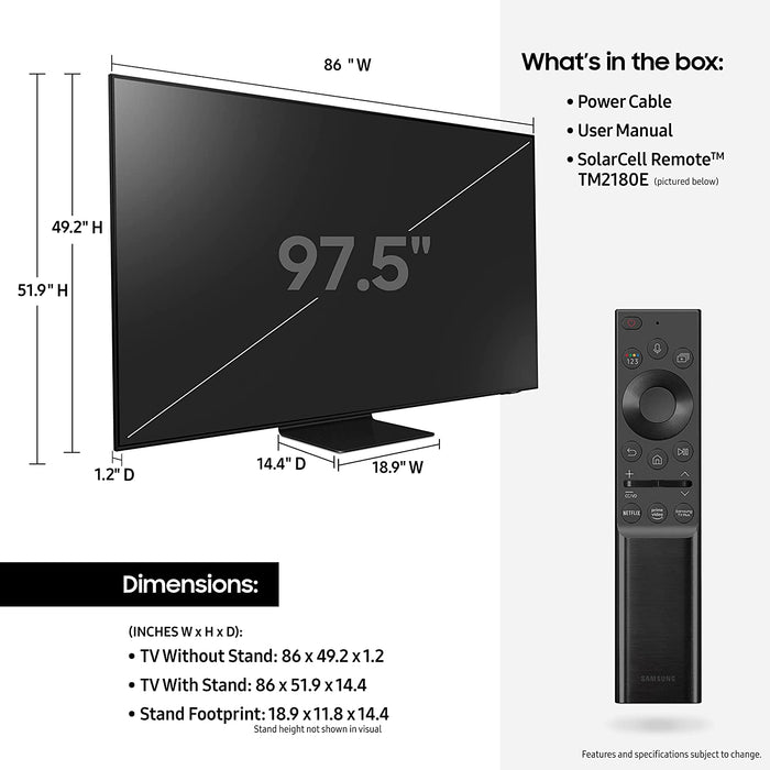 Samsung Neo QLED QN90A 98" Class HDR 4K UHD Smart QLED TV - QN98QN90AA - TheAvDudes.com