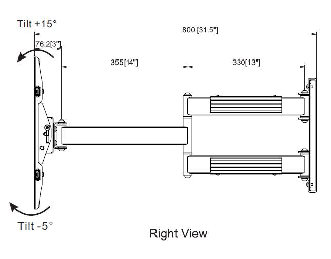 Smooth Articulating LED TV Mount with 31.5" extension, dual studs, 120 lbs load capacity - TheAvDudes.com