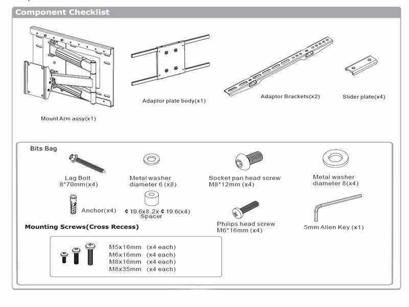 Smooth Articulating LED TV Mount with 31.5" extension, dual studs, 120 lbs load capacity - TheAvDudes.com
