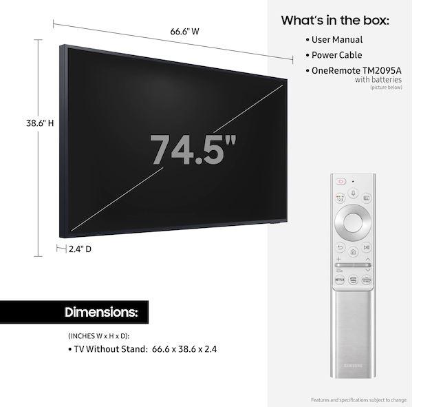 Samsung LST7T Class The Terrace Outdoor QLED 4K UHD HDR Smart TV (2020) - TheAvDudes.com